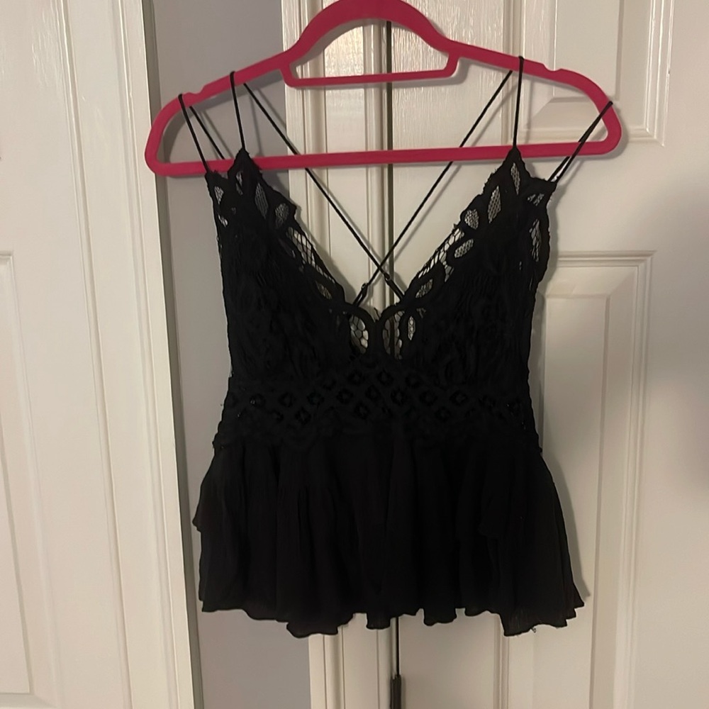 Adele black Free People top